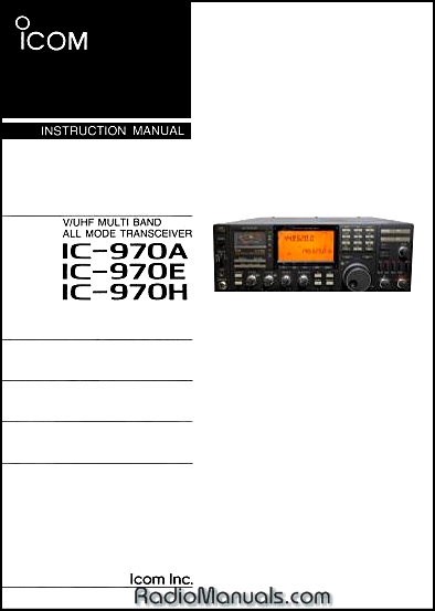 Icom IC-970A/E/H Instruction Manual